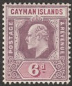 Click for more photos and details Cayman Islands 1908 KEVII 6d Dull Purple and Violet Purple Mint SG30