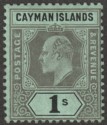 Click for more photos and details Cayman Islands 1909 KEVII 1sh Black on Green Mint SG31