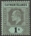 Cayman Islands 1909 KEVII 1sh Black on Green Mint SG31