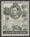 Click for more photos and details Cayman Islands 1938 KGVI 6d Olive-Green perf 11½ x 13 Mint SG122
