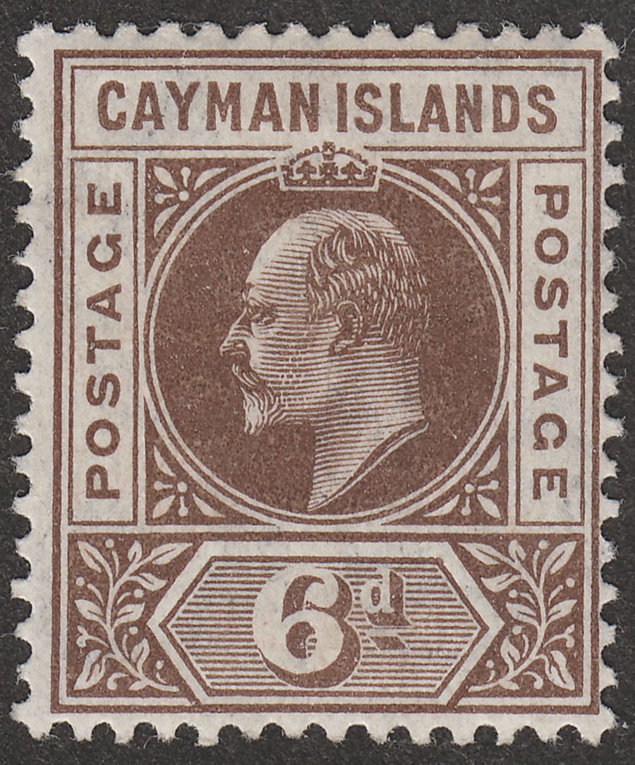 Cayman Islands 1905 KEVII 6d Brown wmk Multi Crown Mint SG11