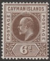 Cayman Islands 1905 KEVII 6d Brown wmk Multi Crown Mint SG11