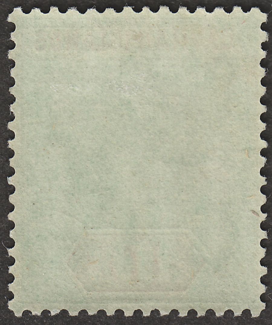 Cayman Islands 1918 KGV 10sh Dp Green + Red on Bl-Green w Olive Back Mint SG52c