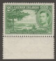 Cayman Islands 1938 KGVI 2sh Yellow-Green Mint SG124
