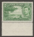 Click for more photos and details Cayman Islands 1938 KGVI 2sh Yellow-Green Mint SG124