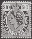 Cayman Islands 1969 QEII Revenue $10 Black Mint Barefoot BF7