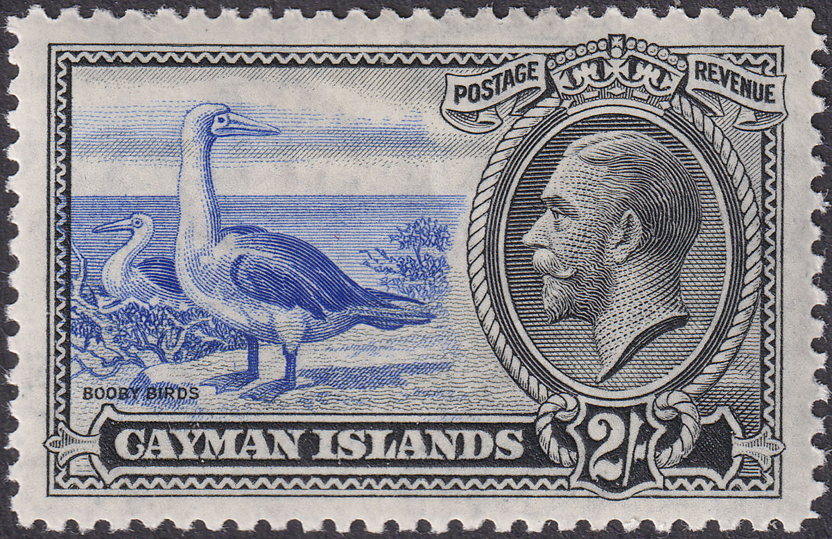 Cayman Islands 1935 KGV 2sh Ultramarine and Black Mint SG105 cat £50