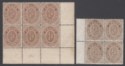 Cayman Islands 1908-09 KEVII ¼d Brown Blocks Mint SG38-38a
