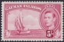 Click for more photos and details Cayman Islands 1948 KGVI 5sh Crimson Mint SG125a