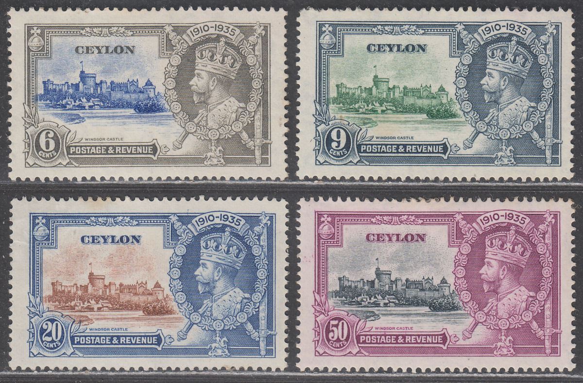 Ceylon 1918 KGV War Tax 1c on 5c Purple wmk Inverted and Reversed Mint SG335y