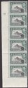 Click for more photos and details Ceylon 1946 KGVI 3c Black and Deep Blue-Green p12 Strip of 6 Mint SG387e cat £12