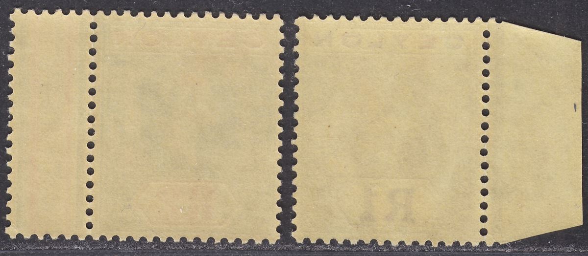 Ceylon 1923 KGV 1r, 2r Mint SG354-355 cat £22