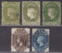 Click for more photos and details Ceylon 1867 Queen Victoria wmk Crown CC 5d Selection, 9d, 2sh Used