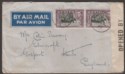 Click for more photos and details Ceylon 1945 KGVI 50c x2 Used on Airmail Cover with WATTEGAMA Postmarks + Censor