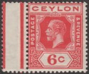 Click for more photos and details Ceylon 1912 KGV 6c Carmine wmk Sideways Crown to Right Mint SG306a