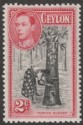 Click for more photos and details Ceylon 1938 KGVI 2c Black and Carmine perf 11½x13 Mint SG386