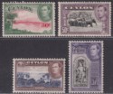 Ceylon 1944-47 King George VI 30c, 50c, 1r, 2r Mint cat £50 - faults