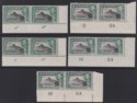 Ceylon 1942-46 KGVI 3c Black & Deep Blue-Green Plate No Pairs Mint SG387d-387e