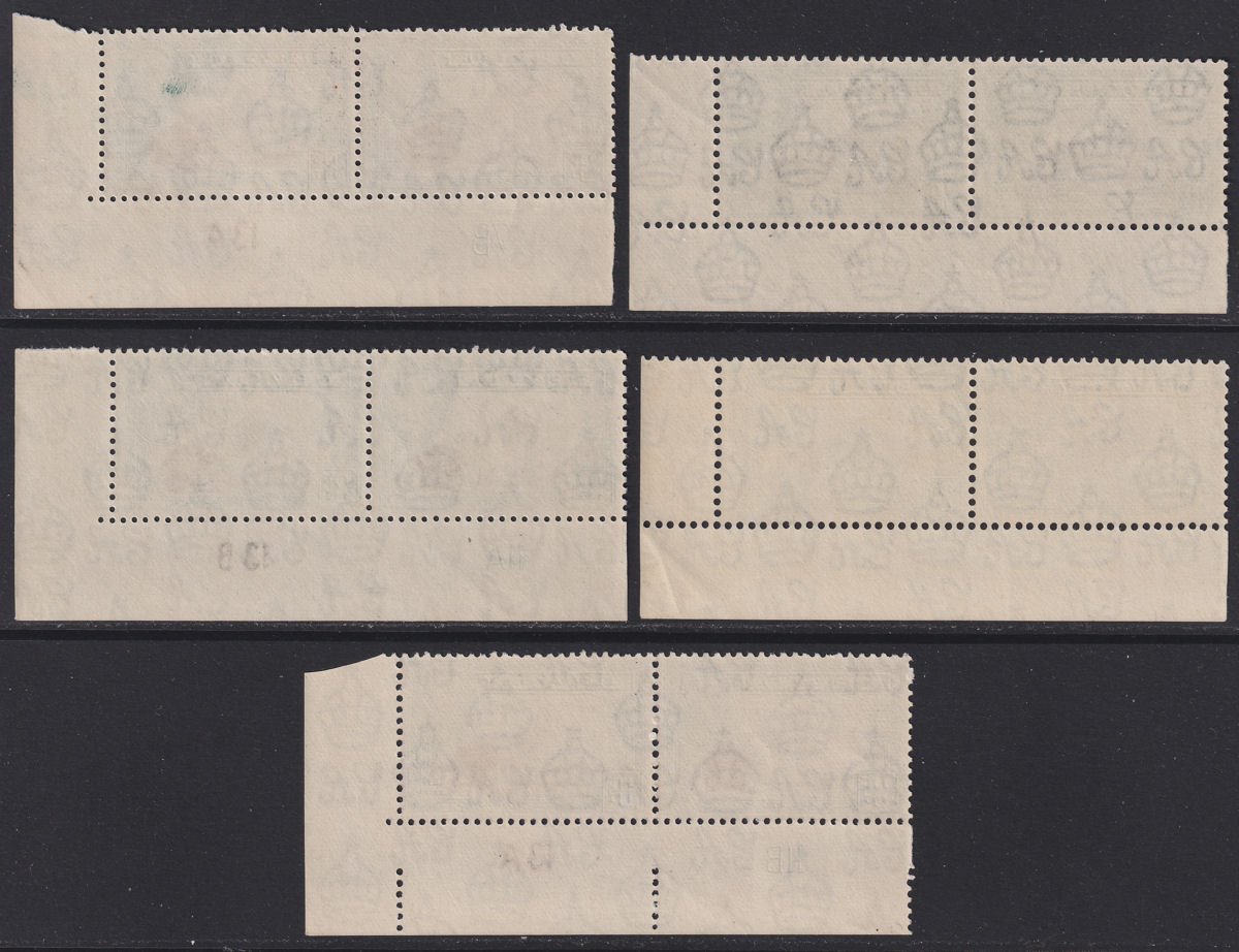 Ceylon 1942-46 KGVI 3c Black & Deep Blue-Green Plate No Pairs Mint SG387d-387e