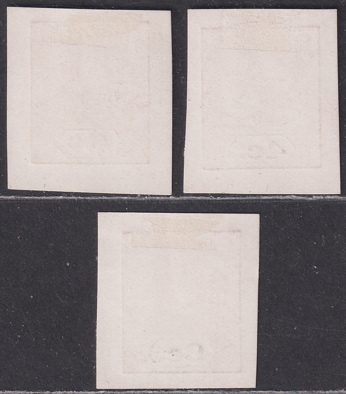 Ceylon c1912 KGV 4c 6c 9c Yellow Postal Stationery Imperf Colour Trials / Proofs