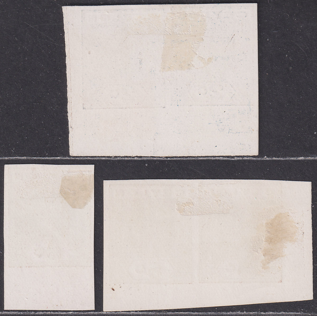 Ceylon c1912 KGV 2c 5c 6c Brown Postal Stationery Imperf Colour Trial / Proofs