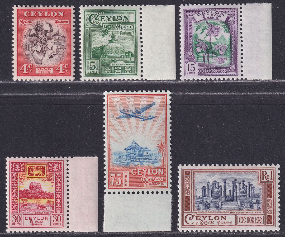 Ceylon 1950 King George VI Set Mint SG413-418 cat £11