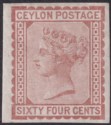 Ceylon 1874 QV 64c Red-Brown Imperforate Plate Proof Mint SG131P Imprimatur