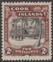 Cook Islands 1938 Village 2sh Black and Red-Brown wmk Single Mint SG128