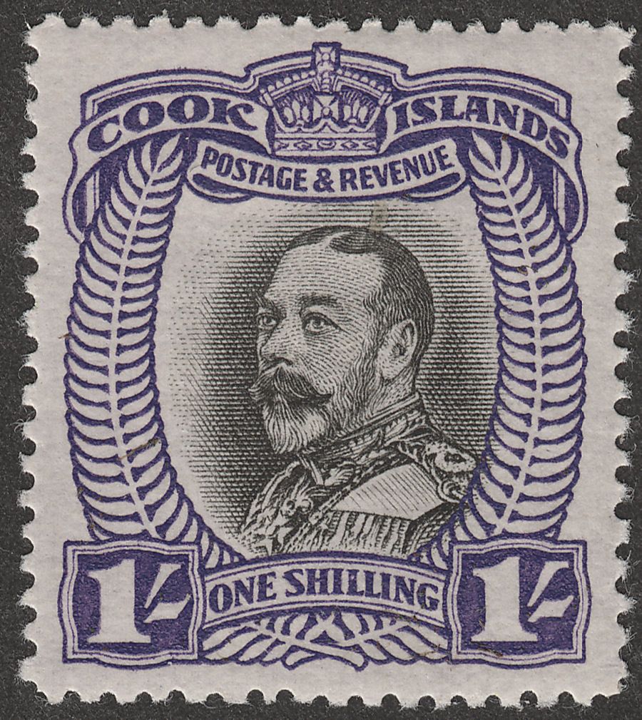 Cook Islands 1932 KGV 1sh Black and Violet Mint SG105