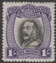 Click for more photos and details Cook Islands 1932 KGV 1sh Black and Violet Mint SG105