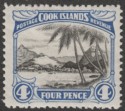 Cook Islands 1932 KGV 4d Black and Bright Blue perf 14x13 Mint SG103b