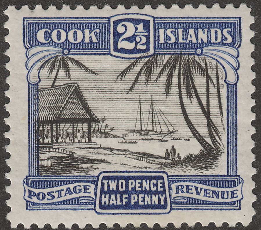 Cook Islands 1932 KGV 2½d Black and Deep Blue perf 13 Mint SG102
