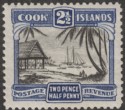 Click for more photos and details Cook Islands 1932 KGV 2½d Black and Deep Blue perf 13 Mint SG102