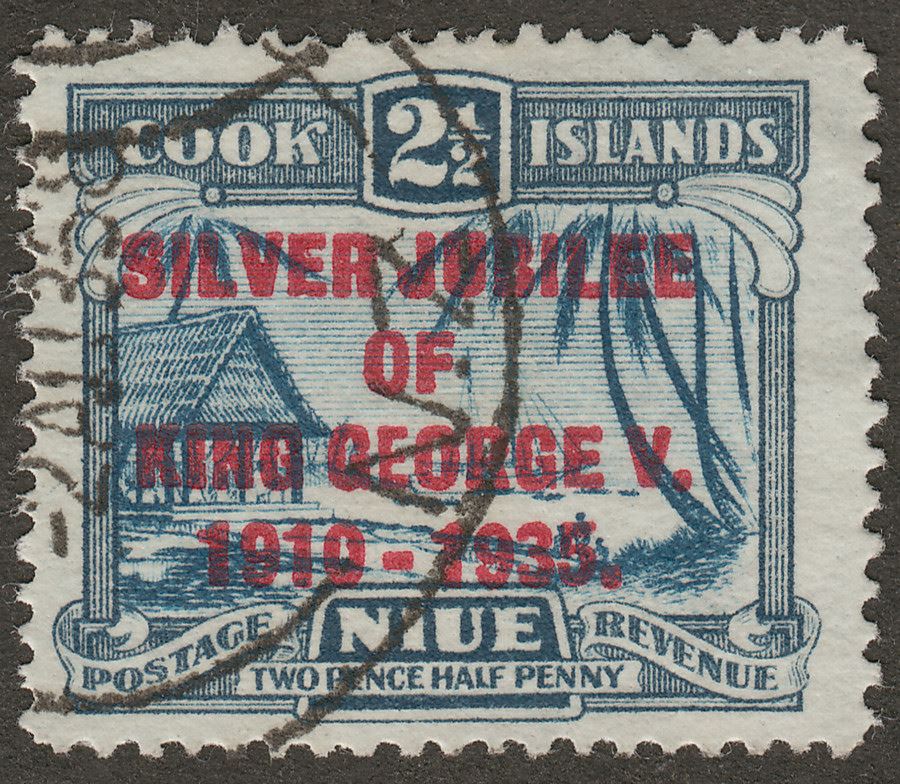 Cook Islands 1935 KGV Silver Jubilee 2½d Variety Narrow E in George Used SG114a