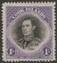 Cook Islands 1938 KGVI 1sh Black and Violet wmk Single Mint SG127