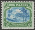 Cook Islands 1945 Canoe 3sh Greenish Blue and Green wmk Multi Mint SG145