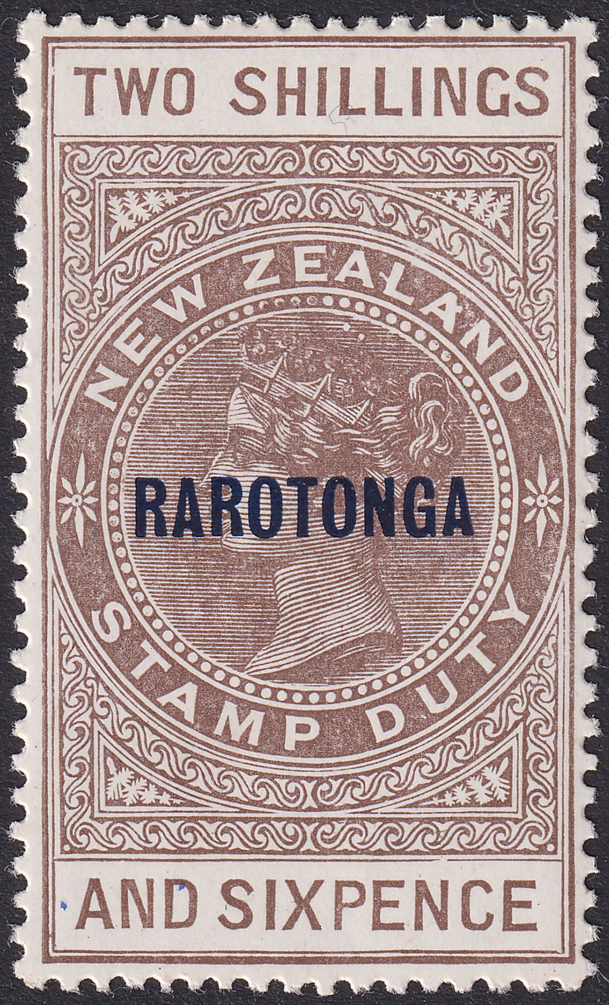 Cook Islands 1926 KGV Postal Fiscal 2sh6d Deep Grey-Brown Cowan Paper Mint SG86