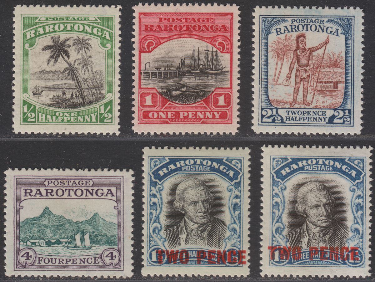 Cook Islands 1924-31 King George V Selection to 4d Mint cat £65
