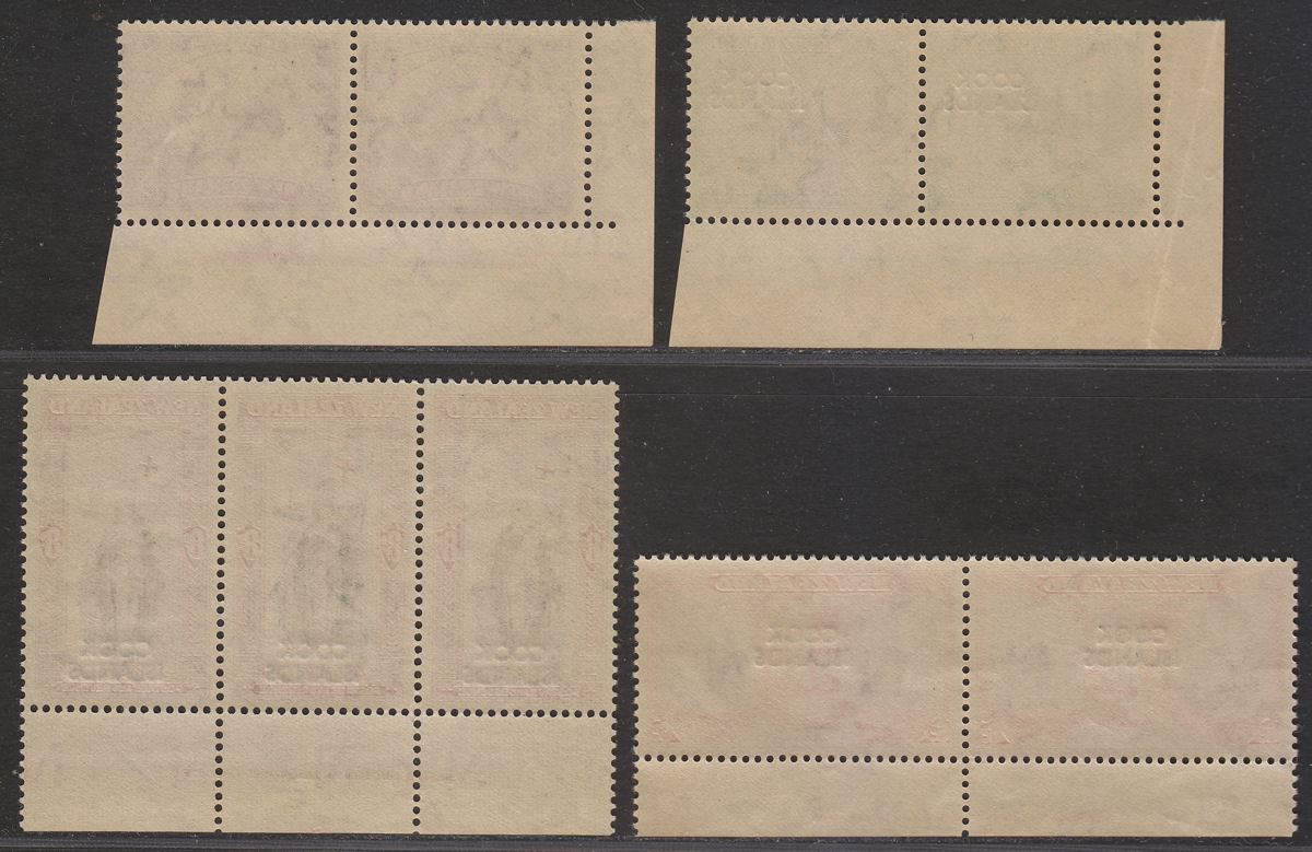 Cook Islands 1946 KGVI Peace Overprint Imprint Pairs Set Mint SG146-149