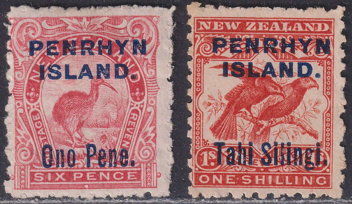 Penrhyn Island 1903 KEVII Surcharge 6d Mint, 1sh Unused SG15-16a cat £64