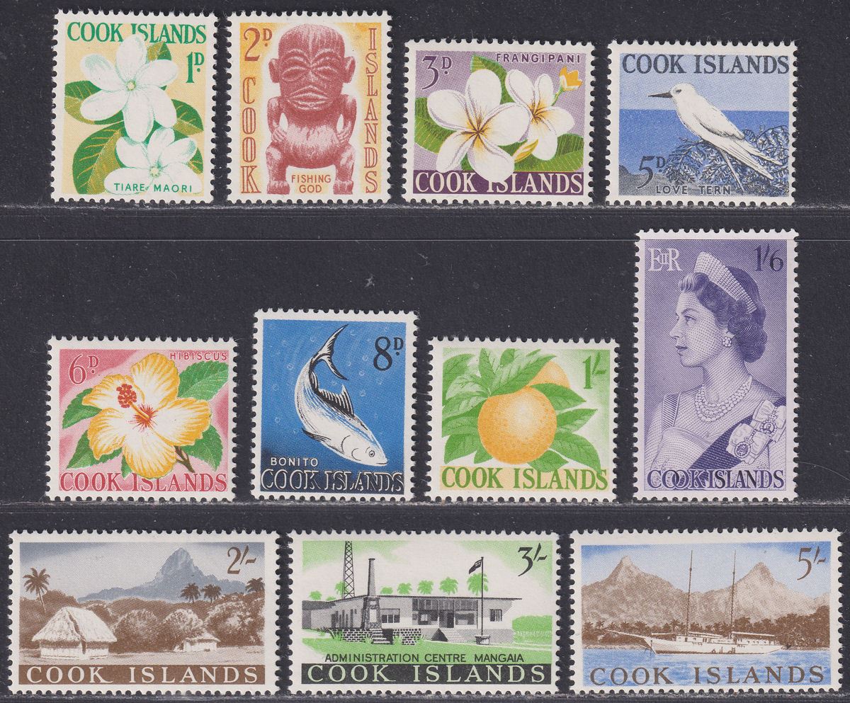 Cook Islands 1963 Queen Elizabeth II Mint UM Set SG163-173 cat £40 MNH