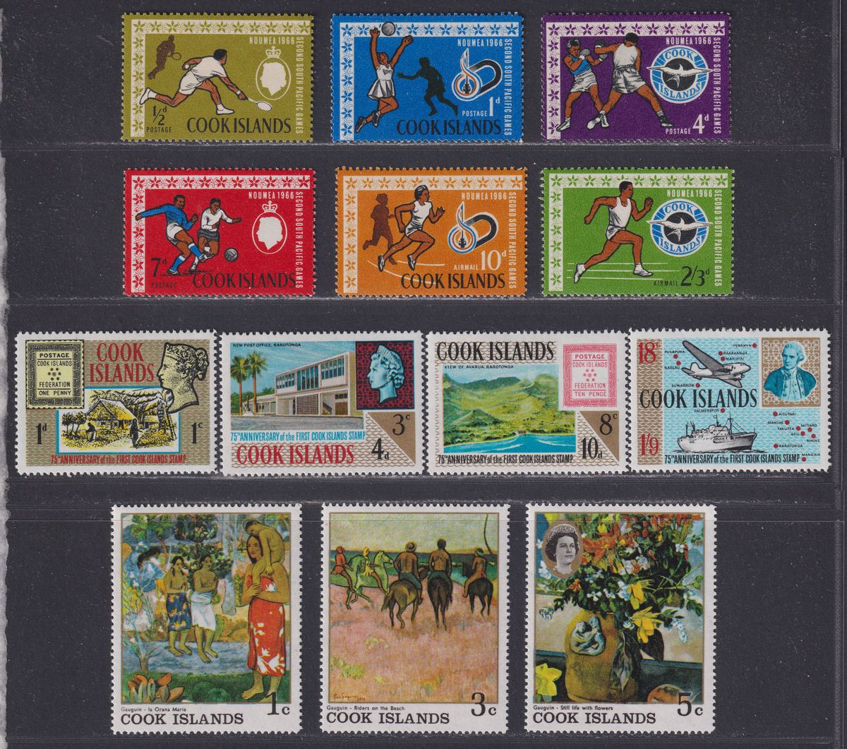 Cook Islands 1967 QEII Selection Mint inc Pacific Games and Paintings