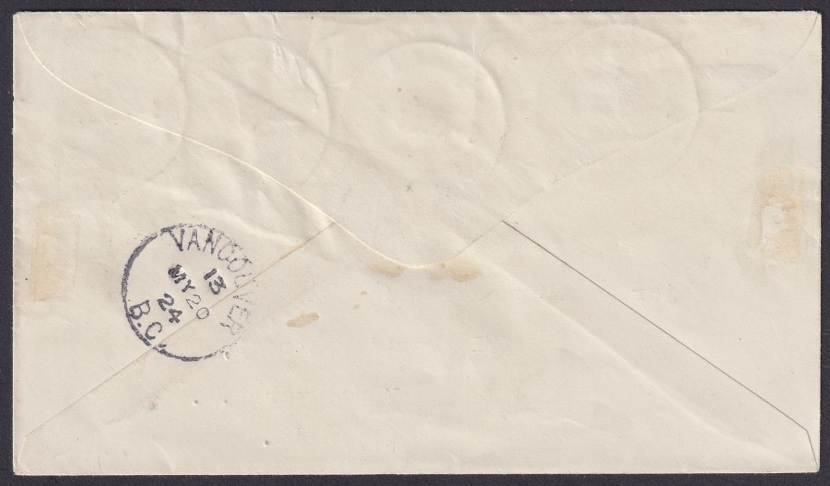Cook Islands 1924 KGV Set to 6d Used on Cover to Canada w Blue MANGAIA Postmarks