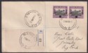 Click for more photos and details Cook Islands 1941 KGVI 3d on 1½d Pair Used Registered Cover w MANGAIA Postmark