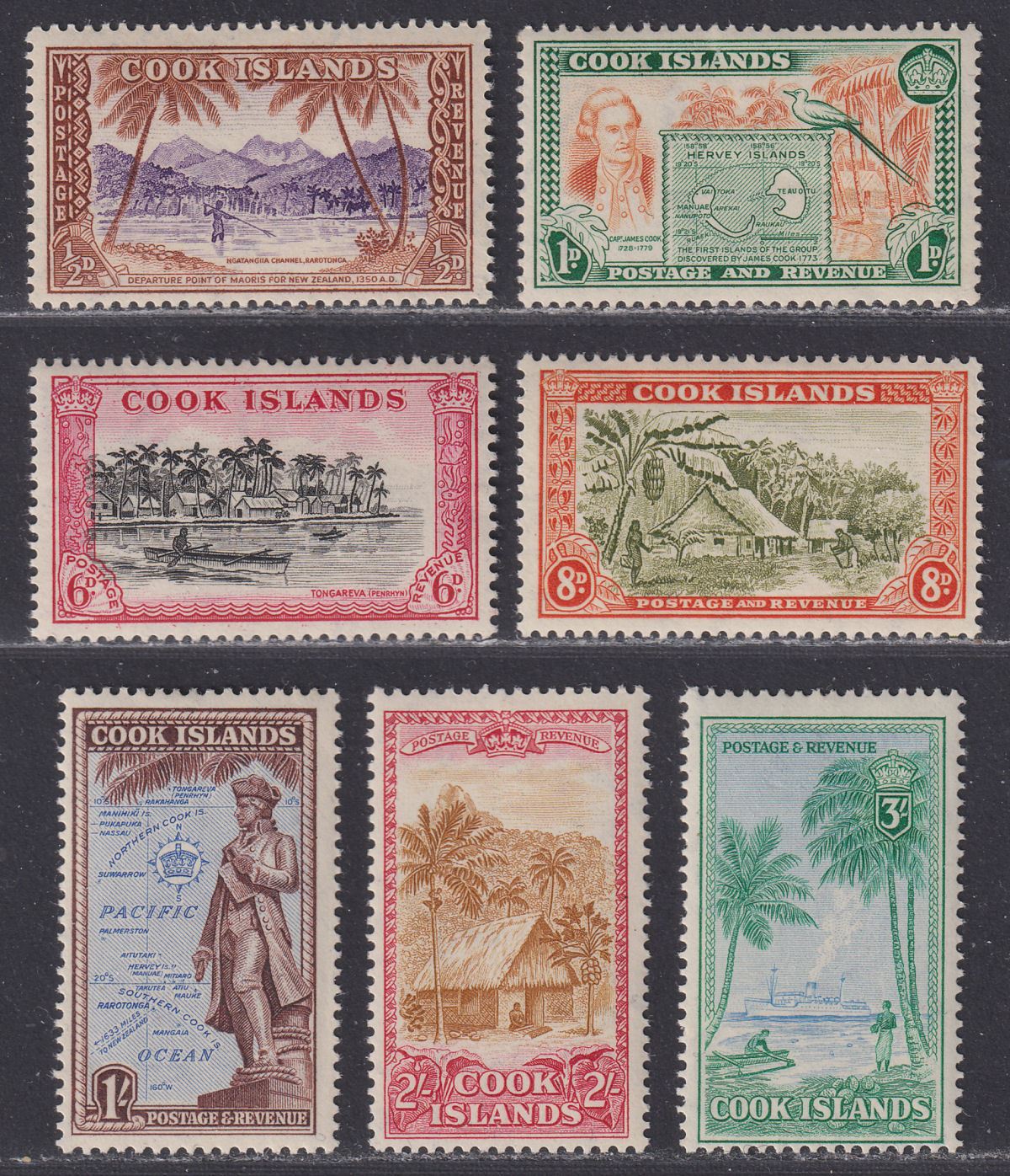 Cook Islands 1949 King George VI Part Set to 3sh Mint