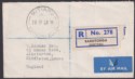 Click for more photos and details Cook Islands 1966 Unstamped Registered Airmail Cover to UK with MITIARO Postmark