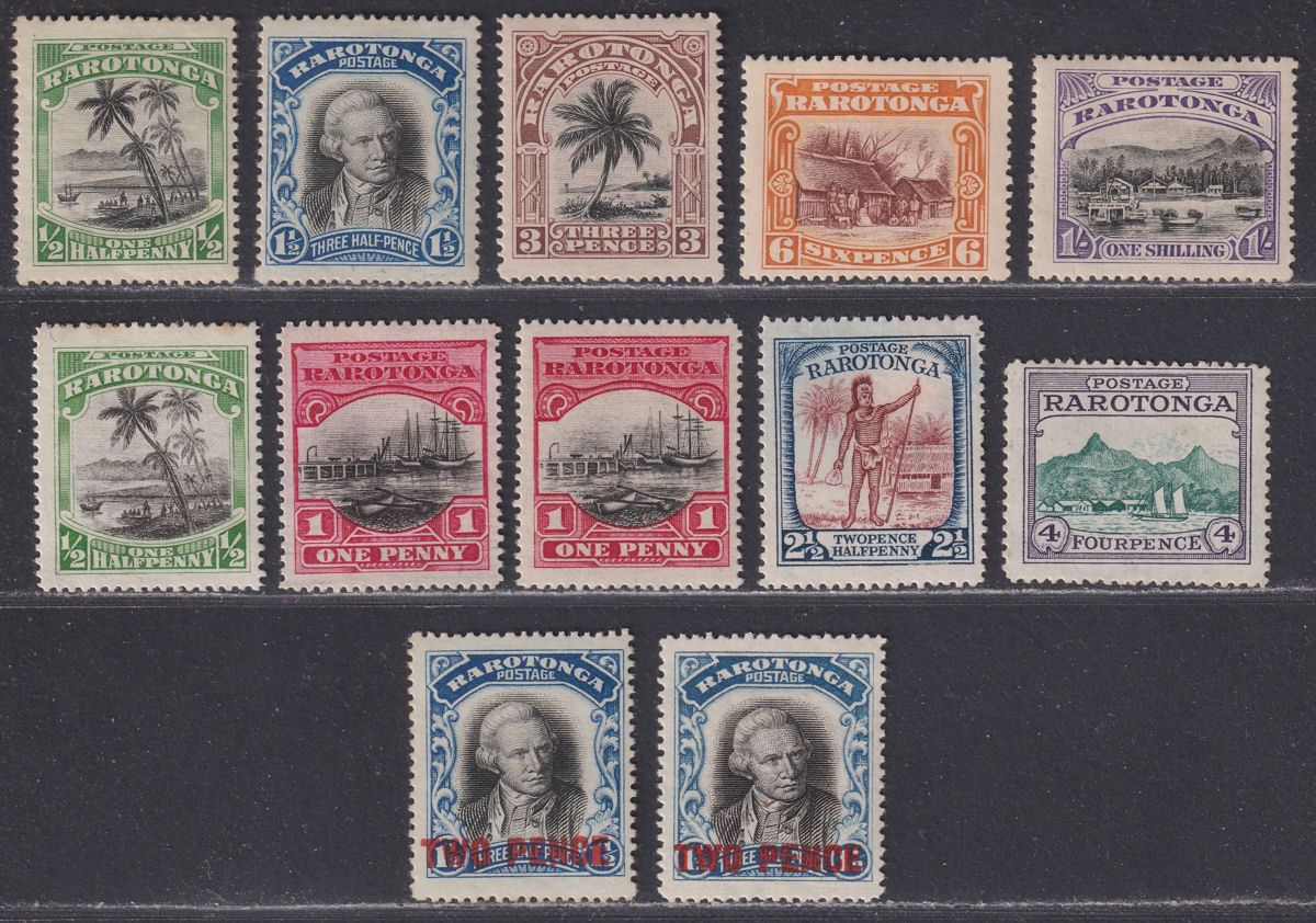 Cook Islands 1920-31 King George V Selection to 1sh Mint