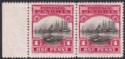 Penrhyn 1927 KGV 1d Pair with Double Derrick Flaw Variety R5/2 Mint SG39a