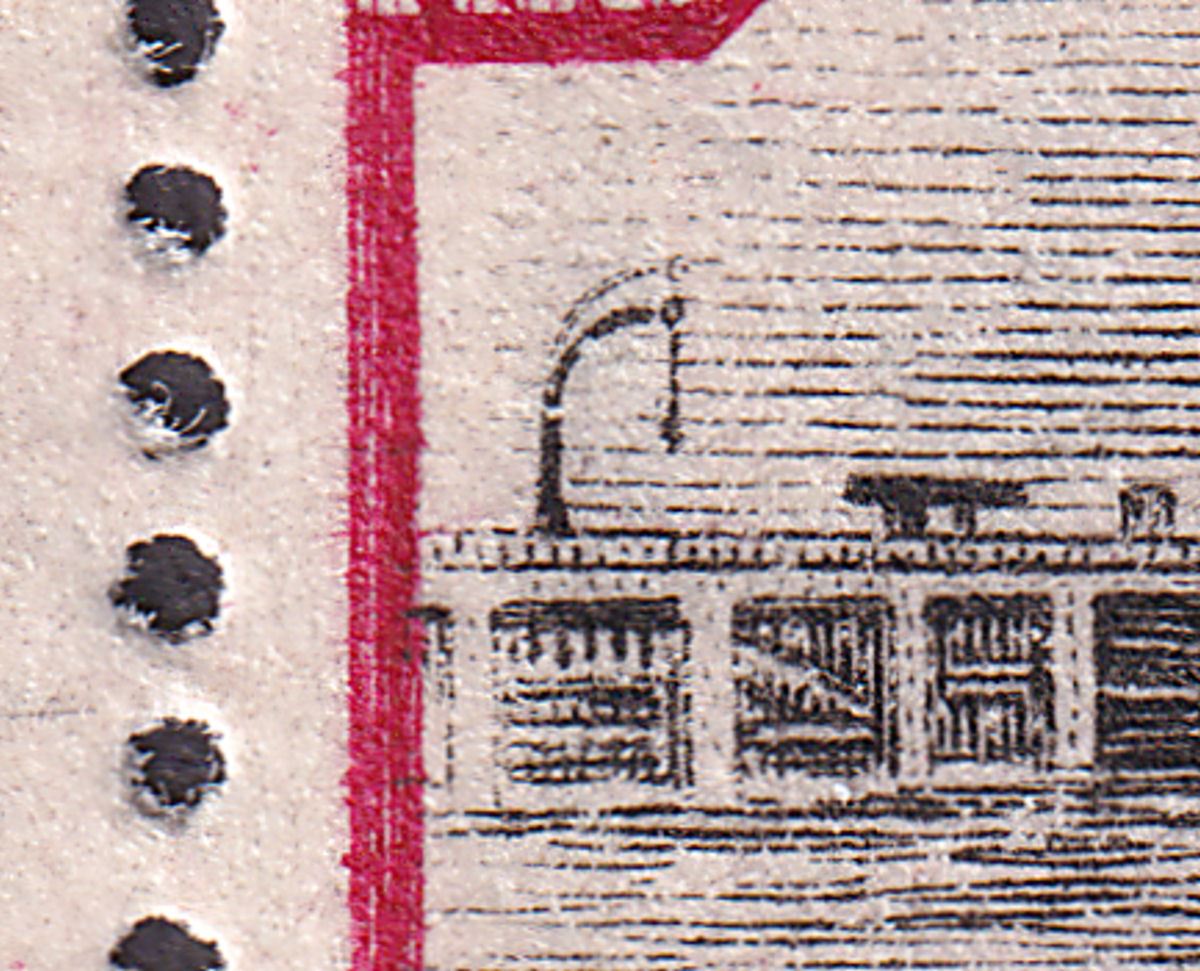 Aitutaki 1924 KGV 1d Pair with Double Derrick Flaw Variety R5/2 Mint SG31a