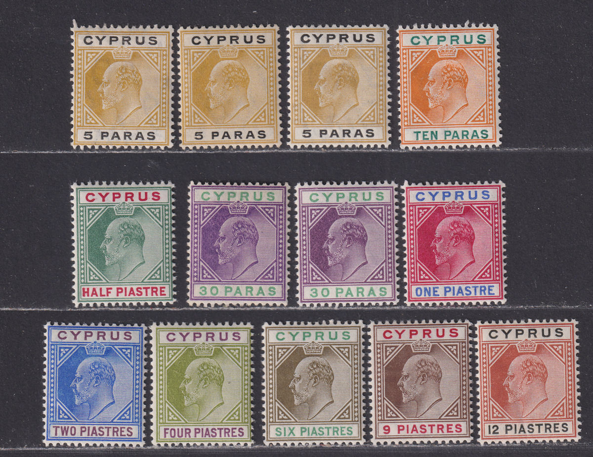 Cyprus 1904 King Edward VII Short Set to 12pi Mint SG60-69